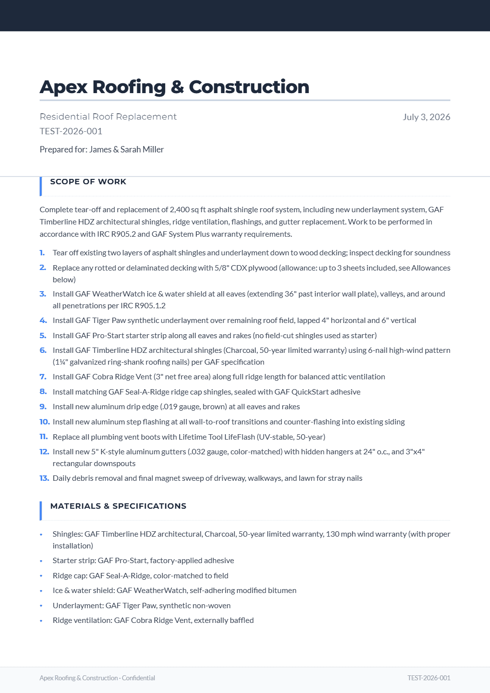 Clean template preview